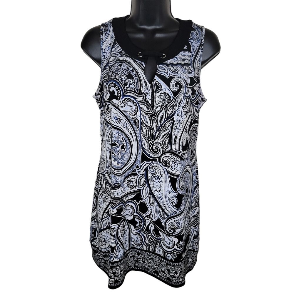 Whbm stretch jersey paisley tunic tank top size Small
